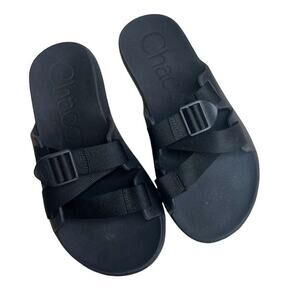 CHACO Men's Size US 9 Chillos Slide Summer Sandal Shoes Adjustable Strap Black